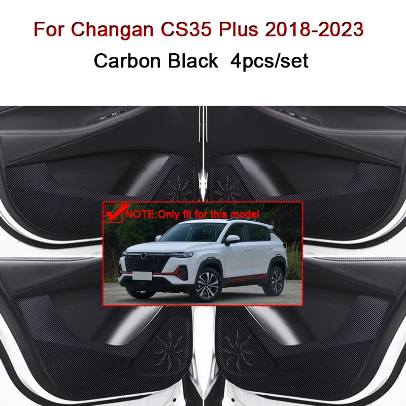 Eest Changan CS35 Pluss 2018-2023 Auto Uks Anti Kick Pad süsinikkiust Naha Tekstuur Anti Mustuse eest Kaitsev Kleebis Auto Accessory0