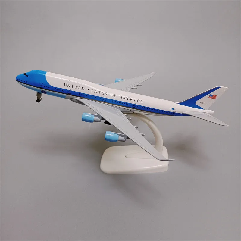 20cm Sulam, Metall-Ameerika Air Force One B747 Airlines Boeing 747 Airways Diecast Lennuk Mudel Lennuk mudellennukid w Rattad1