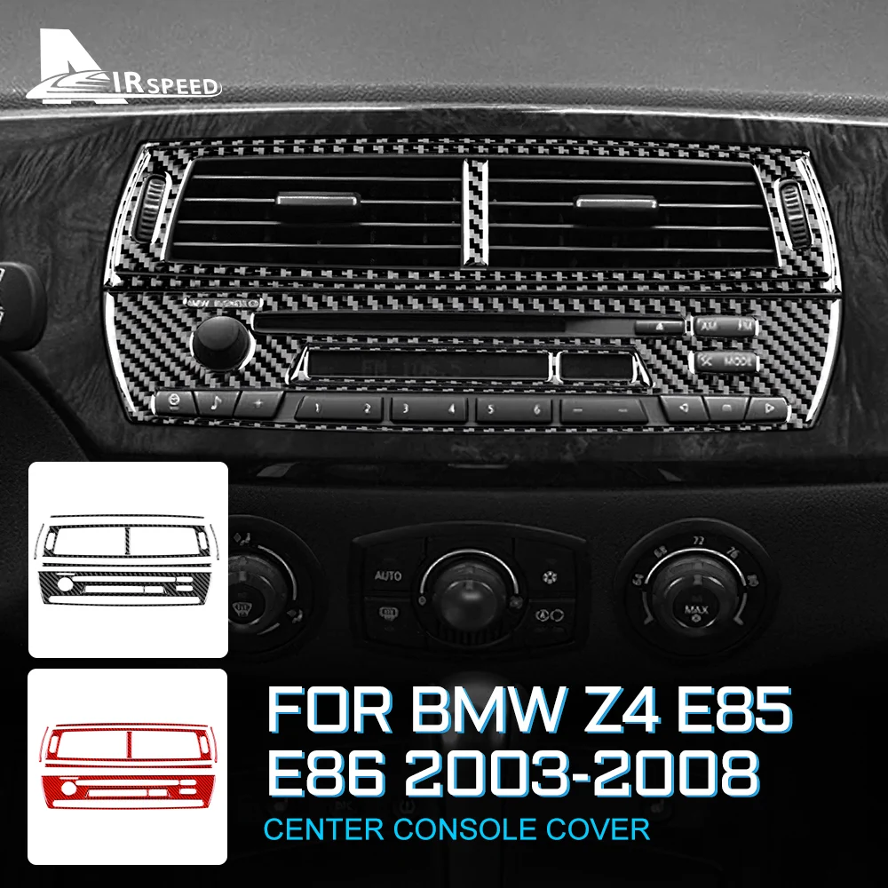 BMW Z4 E85 E86 2003-2008 Carbon Fiber Auto kliimaseade AC CD Konsooli Paneeli Katta Kleebisega Sisekujundus Tarvikud1