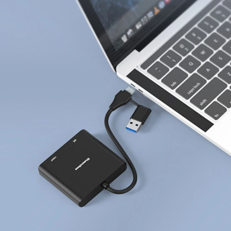 USB Type-C-Kahe HDMIcompatible Monitor Adapter 4K30Hz 1080P 60hz Väline graafikakaart Sülearvutid4