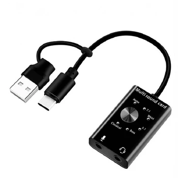 Multi helikaart, USB 2.0 Type C Stereo Mikrofoni Adapter Professionaalne Converter For Laptop Headset PC Speaker