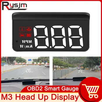 M3 OBD2 HUD Auto Head Up Display Kiiruse Jälgida Pardal Arvuti Esiklaas Projektor Digitaalse Kiirust, Vee Temperatuuri Volt