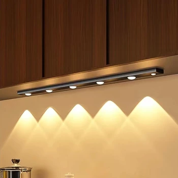 LED Night Light Köögi All Kapis Kerge 20/40/60cm Laetav PIR Liikumisandur Kapp Garderoob Lamp Alumiinium Öö Valguses