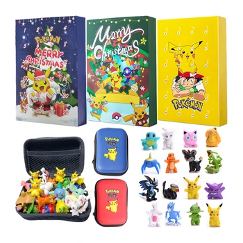 24-12tk Pokemon Joonis Jõulud 2023 Advent Calendar Kasti Joonis Mänguasjad Pikachu Anime Figuras Laste Mänguasjad Pokemon Kingitused Boxs
