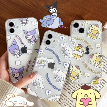 Sanrio Kuromi Cinnamoroll Mp Puriin Selge Case For iPhone 14 Pro Max 13 12 11 X-XR, XS 7 8 Plus Põrutuskindel Läbipaistev Pehme Kate