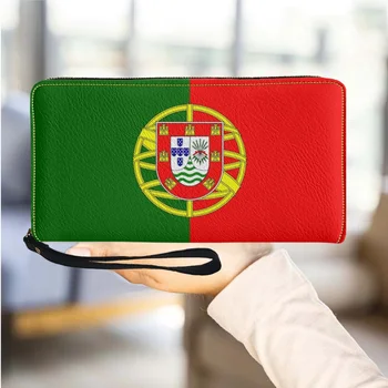 Portugali Vapp Naiste Rahakott Luksus PU Nahk Daamid Rahakott Lukuga Vabaaja Kaasaskantav Tüdrukud Taskud Kerge Raha Kotid