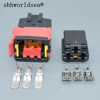 shhworldsea 3 Pin mees naine 1544226-1 15442265-2 6.3 mm Auto Wire Plug Connector Suure voolu Juhtmestik Pesa