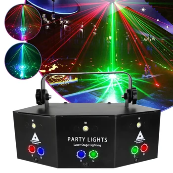 DMA puldiga lava valgus RGB disco tuled pulmad DJ pool laser valgus Halloween, Jõulud pere atmosfääri kerge