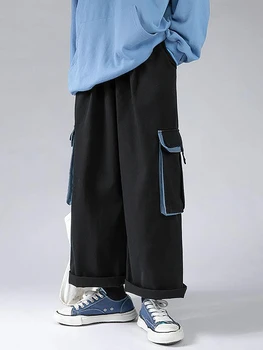 Jaapani Suur Tasku Lai Lg Kottis Sirge Cargo Püksid korea Vabaaja Pahkluu pikkus Pikad Püksid Streetwear Puuvill Techwear Uus