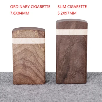 2 Suurus Must Pähkel Pöögi Sigarettide Puhul Meeste ja Naiste Tavaline 8.4 mm Ja Slim 5.2 mm Flip Box