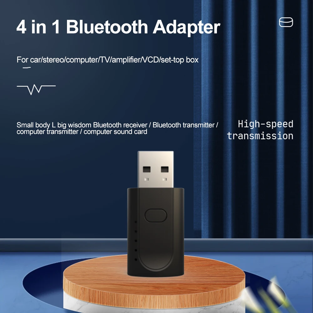 BT5.1 Audio Adapter Vastuvõtja Traadita Audio Vastuvõtja ja Saatja, Bluetooth 5.1 USB Traadita Kõneleja Auto-Vabad Kõne2