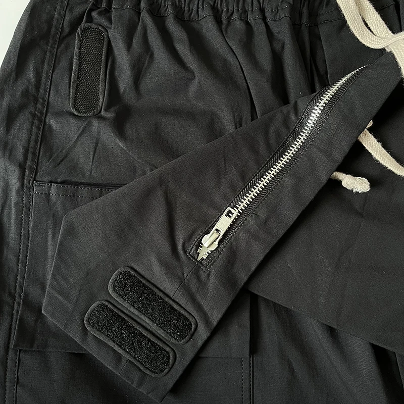 Must Nöör Elastne Vöökoht Meeste Vabaaja Sweatpants Vintage RO Naiste Traf Streetwear Tõmblukk High Street Cargo Püksid3