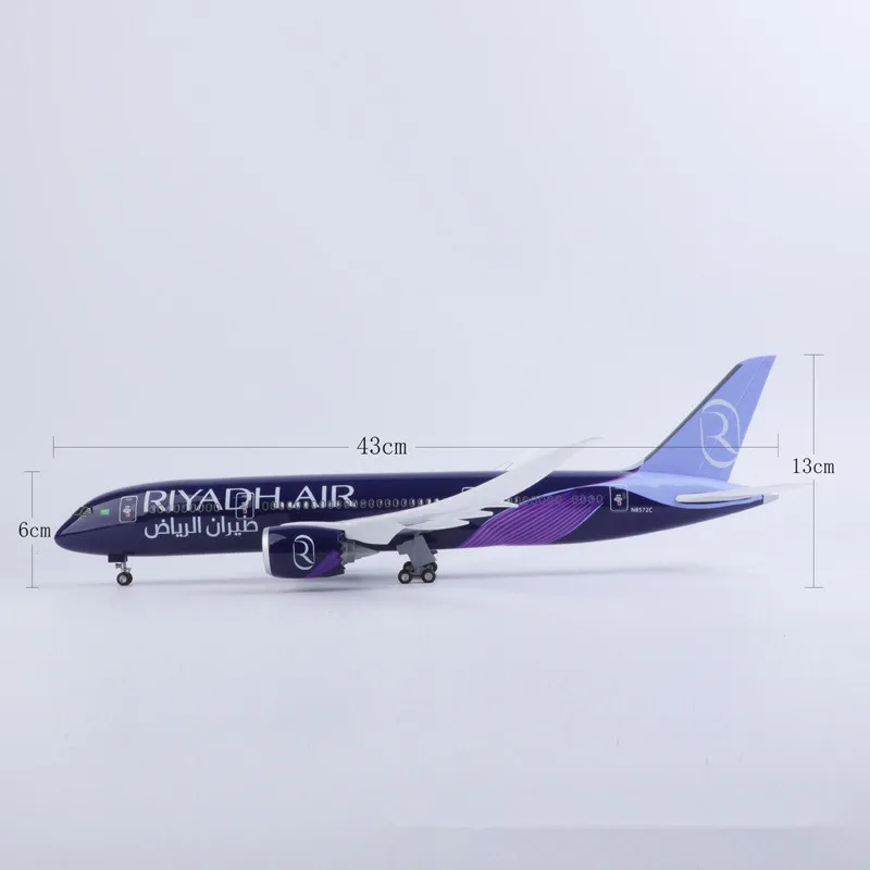 1:130 Skaala 43cm Riyadh Airlines Boeing 787 طيران الرياض Lennuk, Valguse Kogumise Teenetemärgi Ekraan Mänguasjad, Kingitused Fännid5