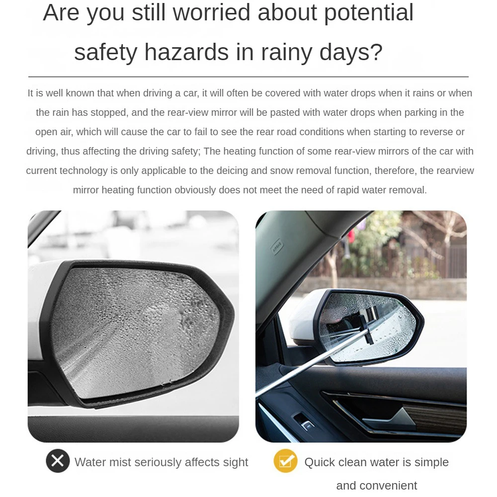 Auto Rearview Mirror Klaasipuhasti Teleskoop Auto Peegel Kaabits Cleaner 98cm Pikk Käepide Auto Puhastamise Tööriist Mirror Glass Cleaner Udu5